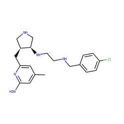 Cc1cc(N)nc(C[C@H]2CNC[C@H]2NCCNCc2ccc(Cl)cc2)c1 ZINC000039036155