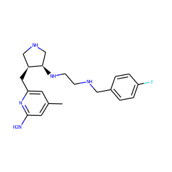 Cc1cc(N)nc(C[C@H]2CNC[C@H]2NCCNCc2ccc(F)cc2)c1 ZINC000040933706