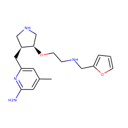 Cc1cc(N)nc(C[C@H]2CNC[C@H]2OCCNCc2ccco2)c1 ZINC000073309998