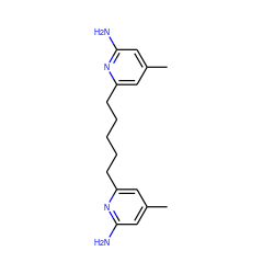 Cc1cc(N)nc(CCCCCc2cc(C)cc(N)n2)c1 ZINC000095921097