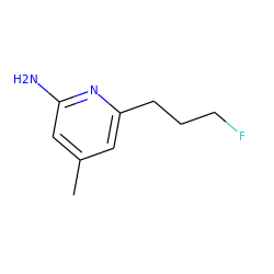 Cc1cc(N)nc(CCCF)c1 ZINC000040828629