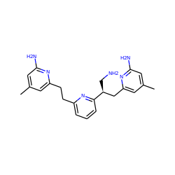 Cc1cc(N)nc(CCc2cccc([C@@H](CN)Cc3cc(C)cc(N)n3)n2)c1 ZINC000098208580