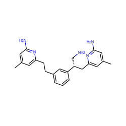 Cc1cc(N)nc(CCc2cccc([C@H](CN)Cc3cc(C)cc(N)n3)c2)c1 ZINC000098209387