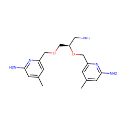 Cc1cc(N)nc(COC[C@@H](CN)OCc2cc(C)cc(N)n2)c1 ZINC000095921100