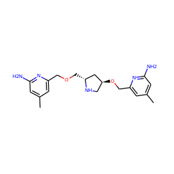 Cc1cc(N)nc(COC[C@@H]2C[C@@H](OCc3cc(C)cc(N)n3)CN2)c1 ZINC000095921101