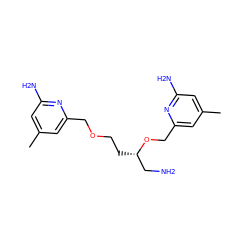 Cc1cc(N)nc(COCC[C@@H](CN)OCc2cc(C)cc(N)n2)c1 ZINC000095921107