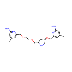 Cc1cc(N)nc(COCCOC[C@@H]2C[C@@H](OCc3cc(C)cc(N)n3)CN2)c1 ZINC000103256493