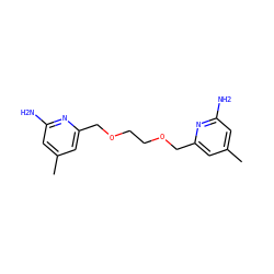 Cc1cc(N)nc(COCCOCc2cc(C)cc(N)n2)c1 ZINC000096284706