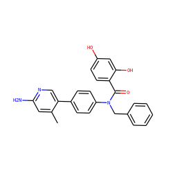 Cc1cc(N)ncc1-c1ccc(N(Cc2ccccc2)C(=O)c2ccc(O)cc2O)cc1 ZINC000653680450