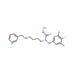 Cc1cc(N[C@H](CCCCNCc2cccc(F)c2)C(=O)NO)cc(C)c1F ZINC000064503964