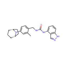 Cc1cc(N2[C@H]3CCC[C@@H]2CC3)ccc1CNC(=O)Nc1cccc2[nH]ncc12 ZINC000014973590