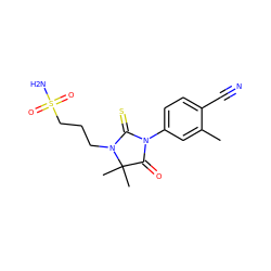 Cc1cc(N2C(=O)C(C)(C)N(CCCS(N)(=O)=O)C2=S)ccc1C#N ZINC000035878312