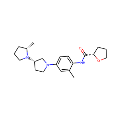 Cc1cc(N2CC[C@H](N3CCC[C@@H]3C)C2)ccc1NC(=O)[C@@H]1CCCO1 ZINC000096286305