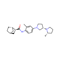 Cc1cc(N2CC[C@H](N3CCC[C@@H]3C)C2)ccc1NC(=O)[C@H]1C[C@H]2CC[C@H]1C2 ZINC000261152122