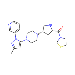 Cc1cc(N2CCN([C@@H]3CN[C@H](C(=O)N4CCSC4)C3)CC2)n(-c2cccnc2)n1 ZINC000095563184