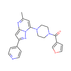 Cc1cc(N2CCN(C(=O)c3ccoc3)CC2)n2nc(-c3ccncc3)cc2n1 ZINC000095570184