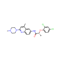 Cc1cc(N2CCN(C)CC2)nc2ccc(NC(=O)[C@@H](C)Oc3ccc(Cl)cc3Cl)cc12 ZINC000020114431