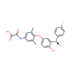 Cc1cc(NC(=O)C(=O)O)cc(C)c1Oc1ccc(O)c([C@H](O)c2ccc(F)cc2)c1 ZINC000001538135