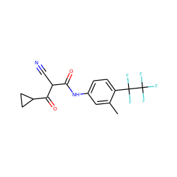 Cc1cc(NC(=O)C(C#N)C(=O)C2CC2)ccc1C(F)(F)C(F)(F)F ZINC000039034754