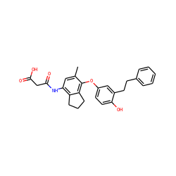 Cc1cc(NC(=O)CC(=O)O)c2c(c1Oc1ccc(O)c(CCc3ccccc3)c1)CCC2 ZINC000095598070