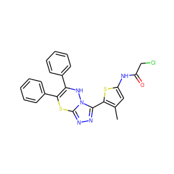 Cc1cc(NC(=O)CCl)sc1-c1nnc2n1NC(c1ccccc1)=C(c1ccccc1)S2 ZINC000028826934