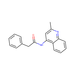 Cc1cc(NC(=O)Cc2ccccc2)c2ccccc2n1 ZINC000000285630