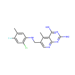 Cc1cc(NCc2cnc3nc(N)nc(N)c3c2C)c(Cl)cc1F ZINC000005891990