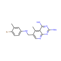 Cc1cc(NCc2cnc3nc(N)nc(N)c3c2C)ccc1Br ZINC000005892172