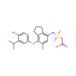 Cc1cc(NS(=O)(=O)CC(=O)O)c2c(c1Oc1ccc(O)c(C(C)C)c1)CCC2 ZINC000084707730