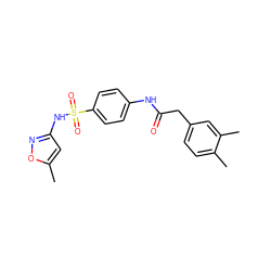 Cc1cc(NS(=O)(=O)c2ccc(NC(=O)Cc3ccc(C)c(C)c3)cc2)no1 ZINC000103250329