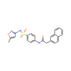 Cc1cc(NS(=O)(=O)c2ccc(NC(=O)Cc3ccc4ccccc4c3)cc2)no1 ZINC000103250336