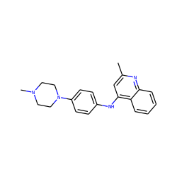 Cc1cc(Nc2ccc(N3CCN(C)CC3)cc2)c2ccccc2n1 ZINC000052961945