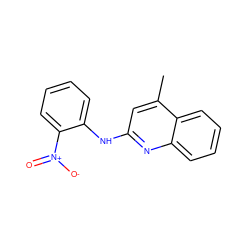 Cc1cc(Nc2ccccc2[N+](=O)[O-])nc2ccccc12 ZINC000004083156