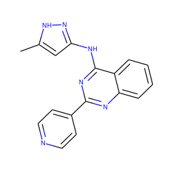 Cc1cc(Nc2nc(-c3ccncc3)nc3ccccc23)n[nH]1 ZINC000034019276