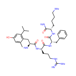 Cc1cc(O)cc(C(C)C)c1C[C@H](N)C(=O)N[C@H](CCCNC(=N)N)C(=O)N[C@@H](Cc1ccccc1)C(=O)N[C@@H](CCCCN)C(N)=O ZINC000653882825