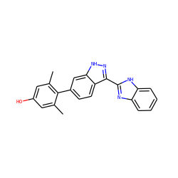 Cc1cc(O)cc(C)c1-c1ccc2c(-c3nc4ccccc4[nH]3)n[nH]c2c1 ZINC000167133685