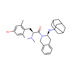 Cc1cc(O)cc(C)c1C[C@@H](C(=O)N1Cc2ccccc2C[C@@H]1NC12CC3CC(CC(C3)C1)C2)N(C)C ZINC000027631241