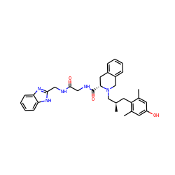 Cc1cc(O)cc(C)c1C[C@@H](C)CN1Cc2ccccc2C[C@H]1C(=O)NCC(=O)NCc1nc2ccccc2[nH]1 ZINC000096905852