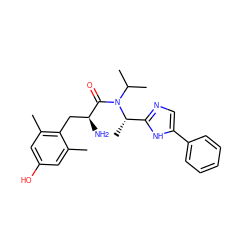 Cc1cc(O)cc(C)c1C[C@H](N)C(=O)N(C(C)C)[C@@H](C)c1ncc(-c2ccccc2)[nH]1 ZINC000038268784