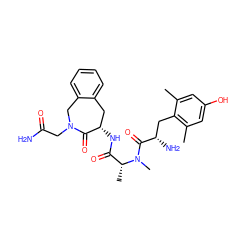 Cc1cc(O)cc(C)c1C[C@H](N)C(=O)N(C)[C@H](C)C(=O)N[C@H]1Cc2ccccc2CN(CC(N)=O)C1=O ZINC000095579977