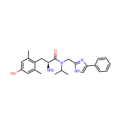 Cc1cc(O)cc(C)c1C[C@H](N)C(=O)N(Cc1nc(-c2ccccc2)c[nH]1)C(C)C ZINC000095575555