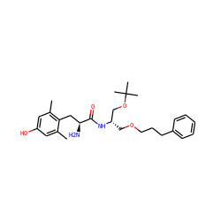 Cc1cc(O)cc(C)c1C[C@H](N)C(=O)N[C@@H](COCCCc1ccccc1)COC(C)(C)C ZINC000013447999