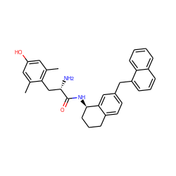 Cc1cc(O)cc(C)c1C[C@H](N)C(=O)N[C@@H]1CCCc2ccc(Cc3cccc4ccccc34)cc21 ZINC000473145039