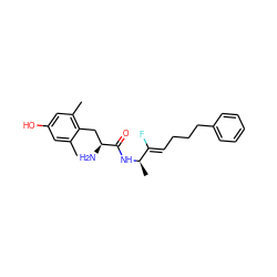 Cc1cc(O)cc(C)c1C[C@H](N)C(=O)N[C@H](C)/C(F)=C/CCCc1ccccc1 ZINC000013448017