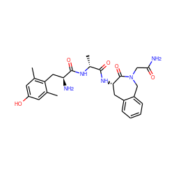 Cc1cc(O)cc(C)c1C[C@H](N)C(=O)N[C@H](C)C(=O)N[C@H]1Cc2ccccc2CN(CC(N)=O)C1=O ZINC000072126185