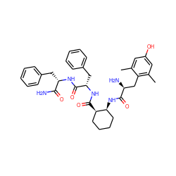 Cc1cc(O)cc(C)c1C[C@H](N)C(=O)N[C@H]1CCCC[C@H]1C(=O)N[C@@H](Cc1ccccc1)C(=O)N[C@@H](Cc1ccccc1)C(N)=O ZINC000028476891
