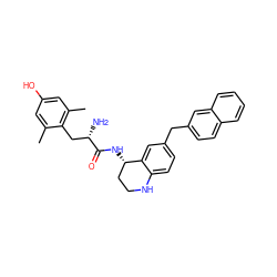 Cc1cc(O)cc(C)c1C[C@H](N)C(=O)N[C@H]1CCNc2ccc(Cc3ccc4ccccc4c3)cc21 ZINC000095582620