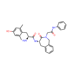 Cc1cc(O)cc(C)c1C[C@H](N)C(=O)N[C@H]1Cc2ccccc2CN(CC(=O)Nc2ccccc2)C1=O ZINC000035975477