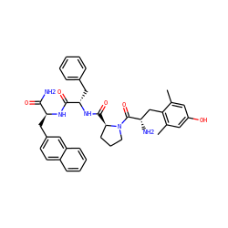 Cc1cc(O)cc(C)c1C[C@H](N)C(=O)N1CCC[C@H]1C(=O)N[C@@H](Cc1ccccc1)C(=O)N[C@@H](Cc1ccc2ccccc2c1)C(N)=O ZINC000169308452