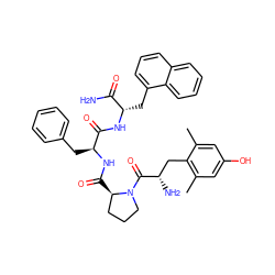 Cc1cc(O)cc(C)c1C[C@H](N)C(=O)N1CCC[C@H]1C(=O)N[C@@H](Cc1ccccc1)C(=O)N[C@@H](Cc1cccc2ccccc12)C(N)=O ZINC000169308058